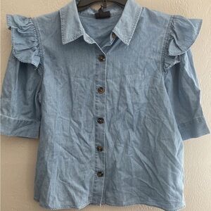 Who What Wear Denim Blouse